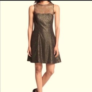 NWT Sz 6 Black n Gold Aidan Mattox Sparkle Dress